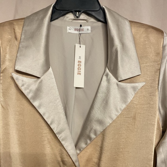 NWT Eggie Blazer, Size S, Color Cream and Tan - Picture 4 of 10